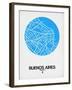 Buenos Aires Street Map Blue-NaxArt-Framed Art Print