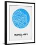 Buenos Aires Street Map Blue-NaxArt-Framed Art Print