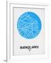 Buenos Aires Street Map Blue-NaxArt-Framed Art Print