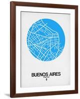 Buenos Aires Street Map Blue-NaxArt-Framed Art Print