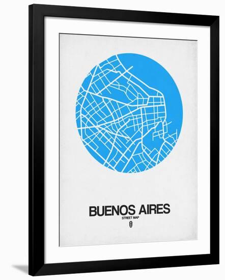 Buenos Aires Street Map Blue-NaxArt-Framed Art Print