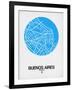 Buenos Aires Street Map Blue-NaxArt-Framed Art Print