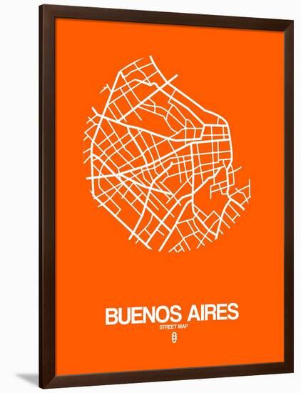 Buenos Aires Street Map Orange-NaxArt-Framed Art Print