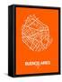 Buenos Aires Street Map Orange-NaxArt-Framed Stretched Canvas