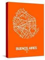 Buenos Aires Street Map Orange-NaxArt-Stretched Canvas