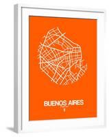 Buenos Aires Street Map Orange-NaxArt-Framed Art Print