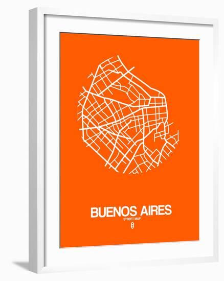 Buenos Aires Street Map Orange-NaxArt-Framed Art Print