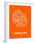 Buenos Aires Street Map Orange-NaxArt-Framed Art Print