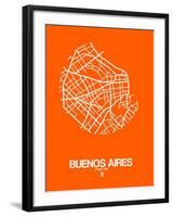 Buenos Aires Street Map Orange-NaxArt-Framed Art Print