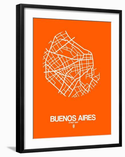 Buenos Aires Street Map Orange-NaxArt-Framed Art Print