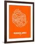 Buenos Aires Street Map Orange-NaxArt-Framed Art Print