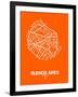 Buenos Aires Street Map Orange-NaxArt-Framed Art Print