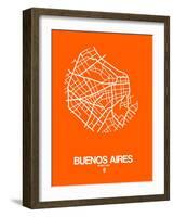 Buenos Aires Street Map Orange-NaxArt-Framed Art Print