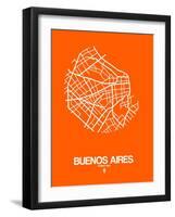 Buenos Aires Street Map Orange-NaxArt-Framed Art Print