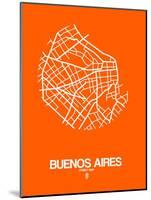 Buenos Aires Street Map Orange-NaxArt-Mounted Art Print