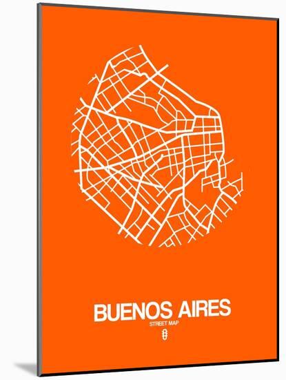 Buenos Aires Street Map Orange-NaxArt-Mounted Art Print