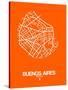 Buenos Aires Street Map Orange-NaxArt-Stretched Canvas