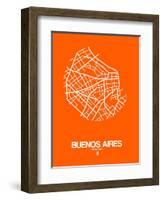 Buenos Aires Street Map Orange-NaxArt-Framed Art Print