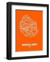 Buenos Aires Street Map Orange-NaxArt-Framed Art Print