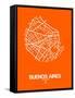 Buenos Aires Street Map Orange-NaxArt-Framed Stretched Canvas