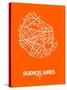 Buenos Aires Street Map Orange-NaxArt-Stretched Canvas