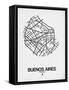 Buenos Aires Street Map White-NaxArt-Framed Stretched Canvas