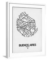 Buenos Aires Street Map White-NaxArt-Framed Art Print