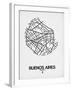 Buenos Aires Street Map White-NaxArt-Framed Art Print