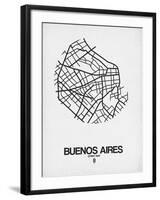 Buenos Aires Street Map White-NaxArt-Framed Art Print