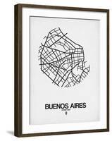 Buenos Aires Street Map White-NaxArt-Framed Art Print