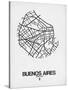 Buenos Aires Street Map White-NaxArt-Stretched Canvas