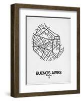 Buenos Aires Street Map White-NaxArt-Framed Art Print