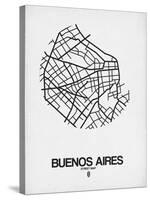Buenos Aires Street Map White-NaxArt-Stretched Canvas
