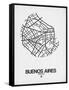 Buenos Aires Street Map White-NaxArt-Framed Stretched Canvas