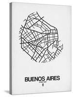 Buenos Aires Street Map White-NaxArt-Stretched Canvas