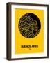Buenos Aires Street Map Yellow-NaxArt-Framed Art Print