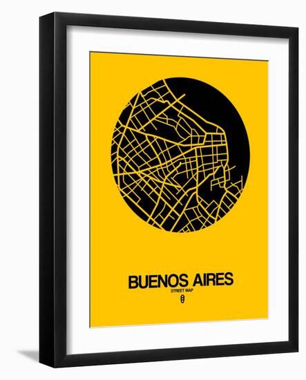 Buenos Aires Street Map Yellow-NaxArt-Framed Art Print