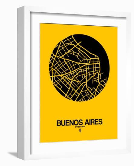 Buenos Aires Street Map Yellow-NaxArt-Framed Art Print