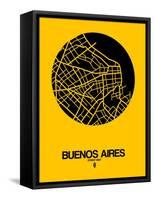 Buenos Aires Street Map Yellow-NaxArt-Framed Stretched Canvas