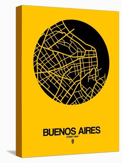 Buenos Aires Street Map Yellow-NaxArt-Stretched Canvas