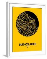 Buenos Aires Street Map Yellow-NaxArt-Framed Art Print