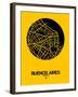 Buenos Aires Street Map Yellow-NaxArt-Framed Art Print