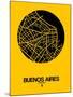 Buenos Aires Street Map Yellow-NaxArt-Mounted Art Print