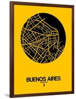 Buenos Aires Street Map Yellow-NaxArt-Framed Art Print