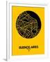 Buenos Aires Street Map Yellow-NaxArt-Framed Art Print