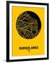 Buenos Aires Street Map Yellow-NaxArt-Framed Art Print