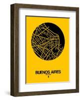 Buenos Aires Street Map Yellow-NaxArt-Framed Art Print