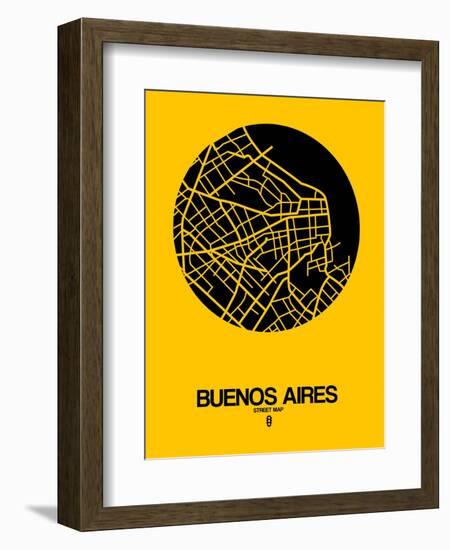 Buenos Aires Street Map Yellow-NaxArt-Framed Art Print