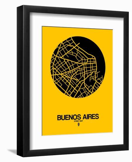 Buenos Aires Street Map Yellow-NaxArt-Framed Art Print