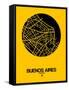 Buenos Aires Street Map Yellow-NaxArt-Framed Stretched Canvas